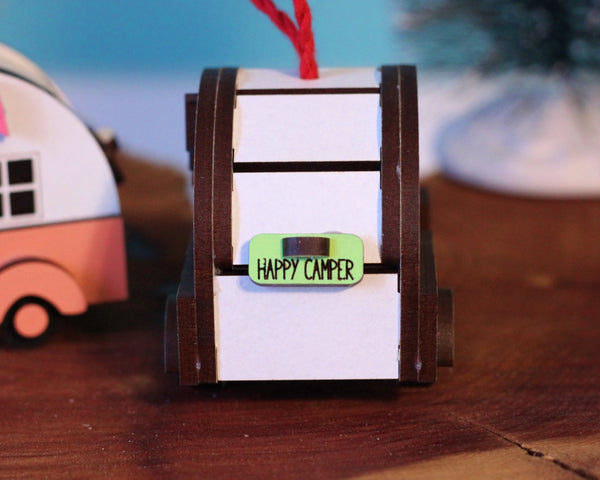 2022 Tiny Retro Camper Ornament in Pastel colors - ThePebblePathway