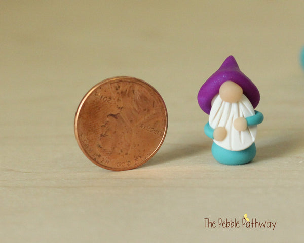 Colorful Hats Itty bitty gnomes - teeny tiny gnomes where you choose their hat color - ThePebblePathway